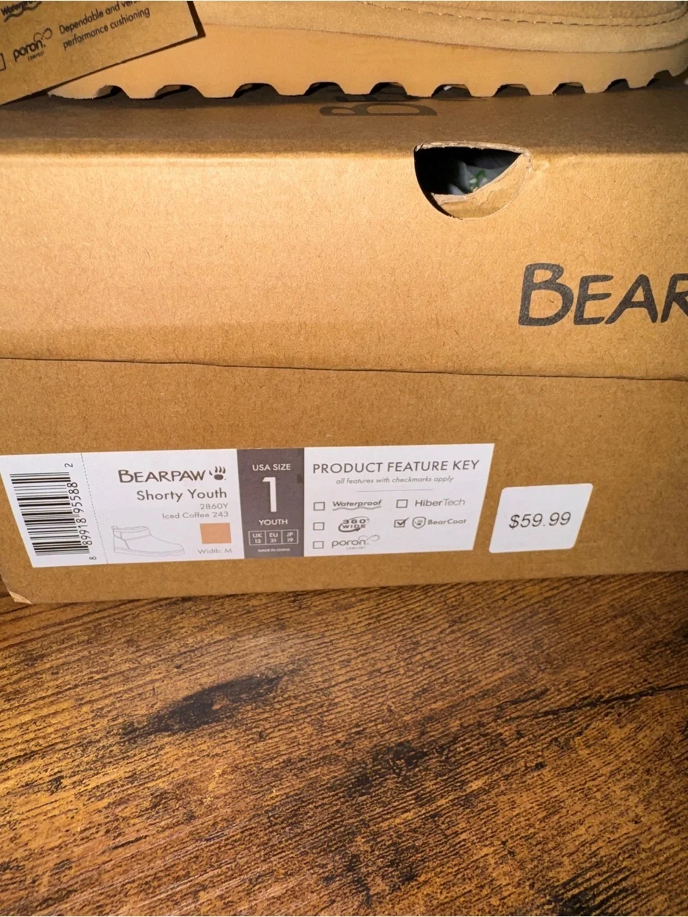 Bearpaw youth ankle boots size 1 nwt